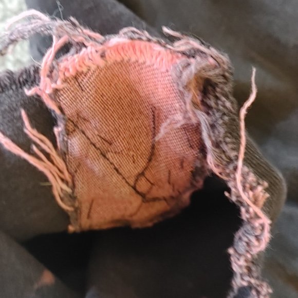 1 of a kind cheap monday cut off shorts reverse tie dye and stencil - Picture 4 of 9